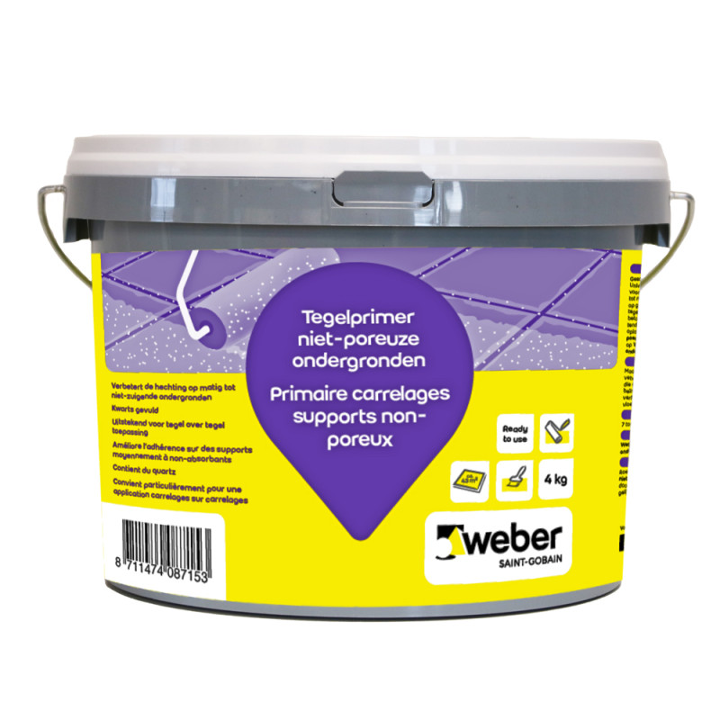 Primaire pour carrelages supports non poreux 4 kg WEBER BEAMIX