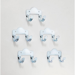 Lot de 5 crochets doubles zingués multi-usage 48 mm MOTTEZ