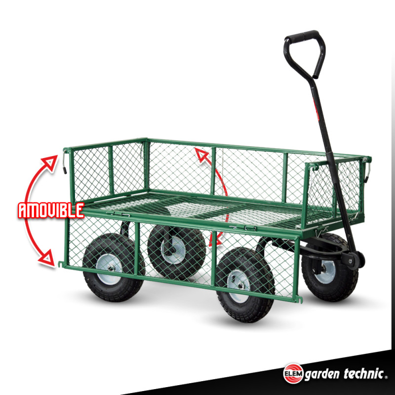 Chariot de jardin en acier 250 kg ELEM GARDEN TECHNIC Chariot de jardin en acier 250 kg ELEM GARDEN TECHNIC