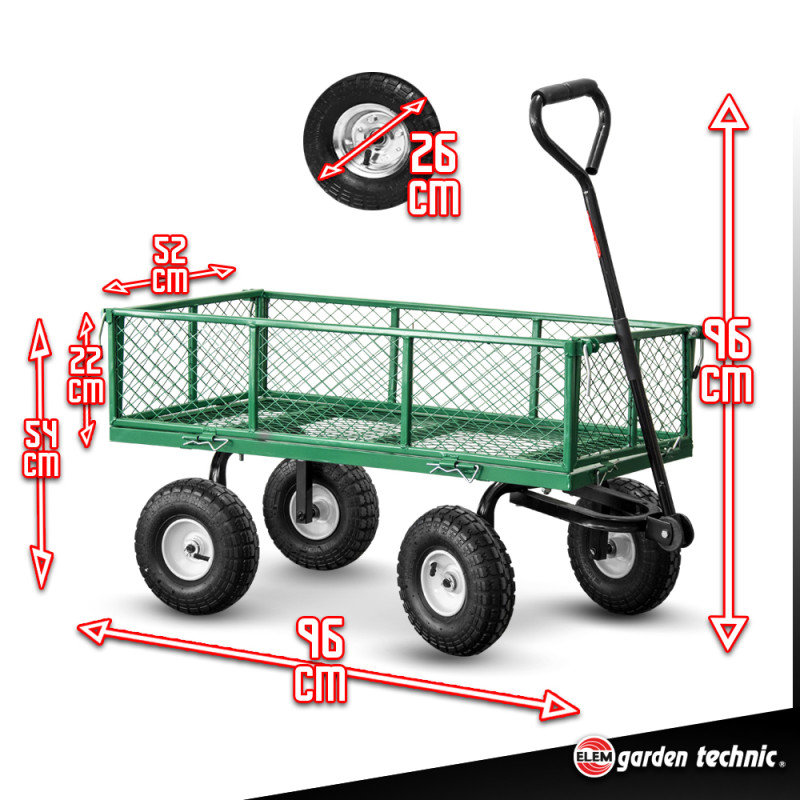 Chariot de jardin en acier 250 kg ELEM GARDEN TECHNIC Chariot de jardin en acier 250 kg ELEM GARDEN TECHNIC