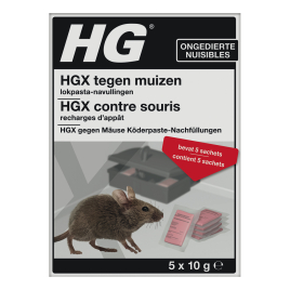 Recharge pour piège à souris HGX 10 g 5 pièces HG