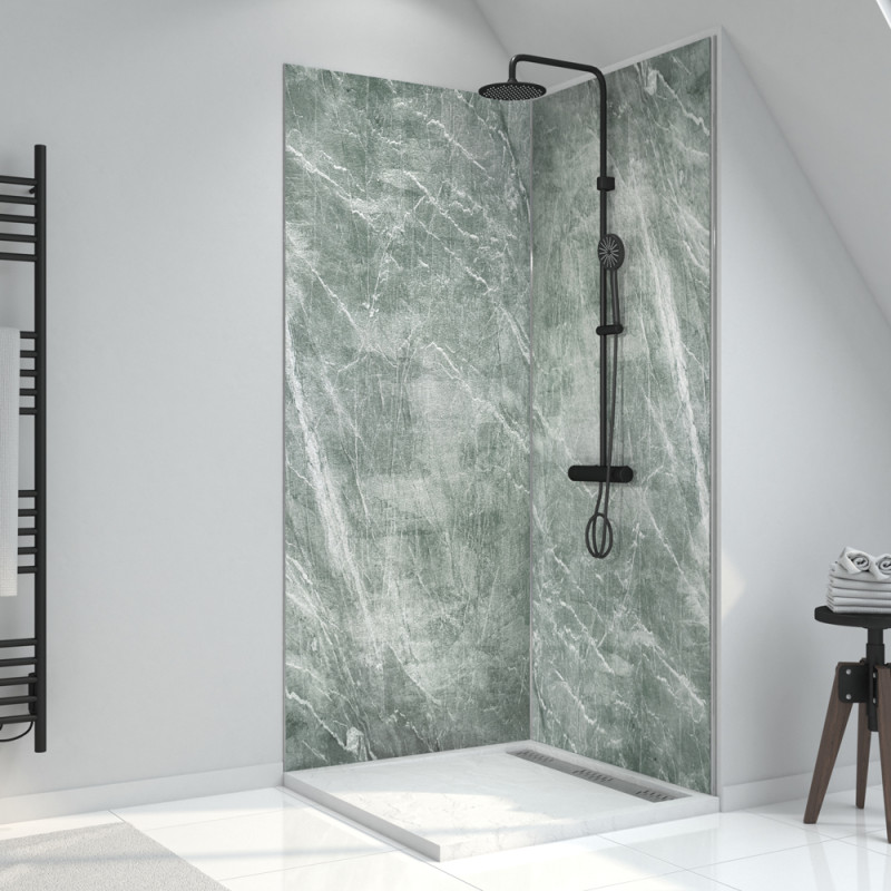 Panneau mural de douche Homestone ice green 90 x 210 cm AURLANE