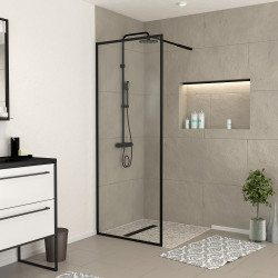 Paroi de douche Dark Edge noire 80 x 200 cm AURLANE