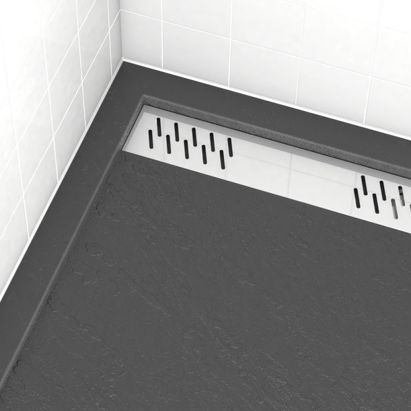 Grille de caniveau pour receveur de douche chrome 90 cm AURLANE