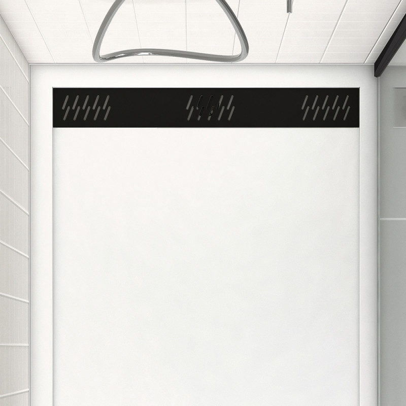 Grille de caniveau pour receveur de douche noire 80 cm AURLANE