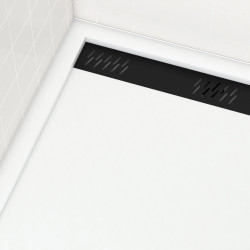 Grille de caniveau pour receveur de douche noire 90 cm AURLANE