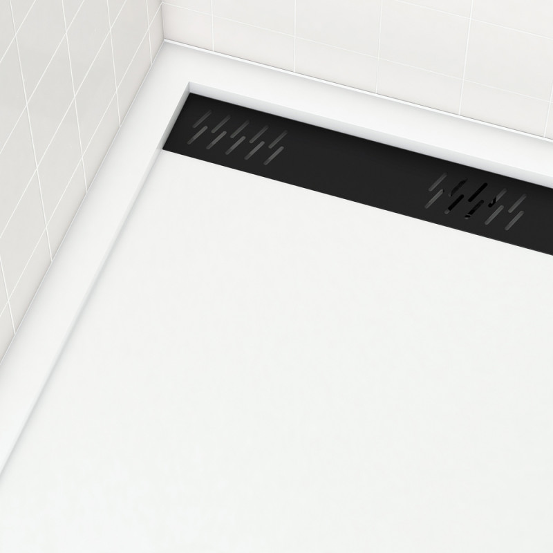 Grille de caniveau pour receveur de douche noire 90 cm AURLANE