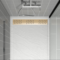 Grille de caniveau pour receveur de douche or 80 cm AURLANE