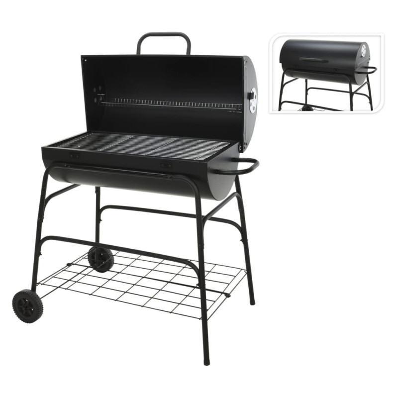 Barbecue au charbon cylindrique 100 x 39 x 100 cm PROGARDEN