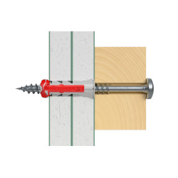 Cheville DuoPower en nylon avec collerette Ø 8 x 40 mm 18 pièces