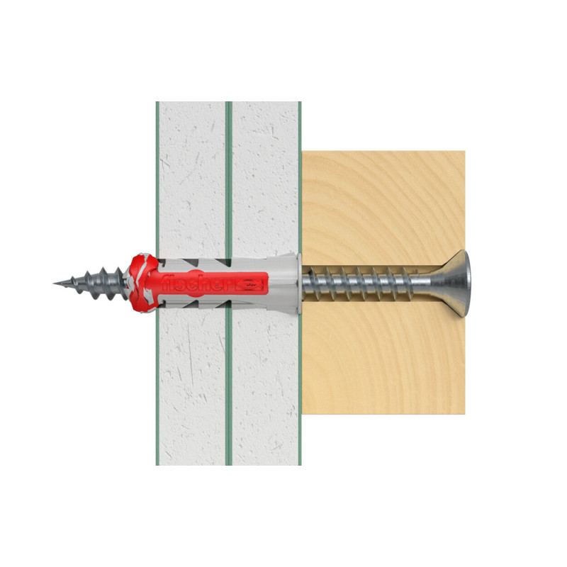 Cheville DuoPower en nylon avec collerette Ø 8 x 40 mm 18 pièces