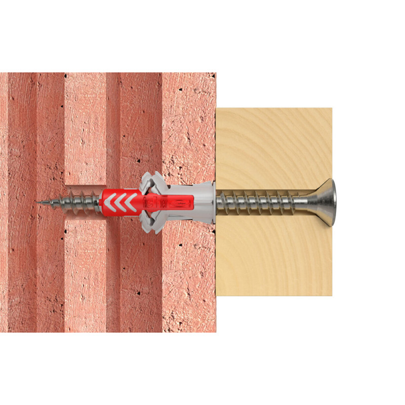 Cheville DuoPower en nylon avec collerette Ø 8 x 40 mm 18 pièces