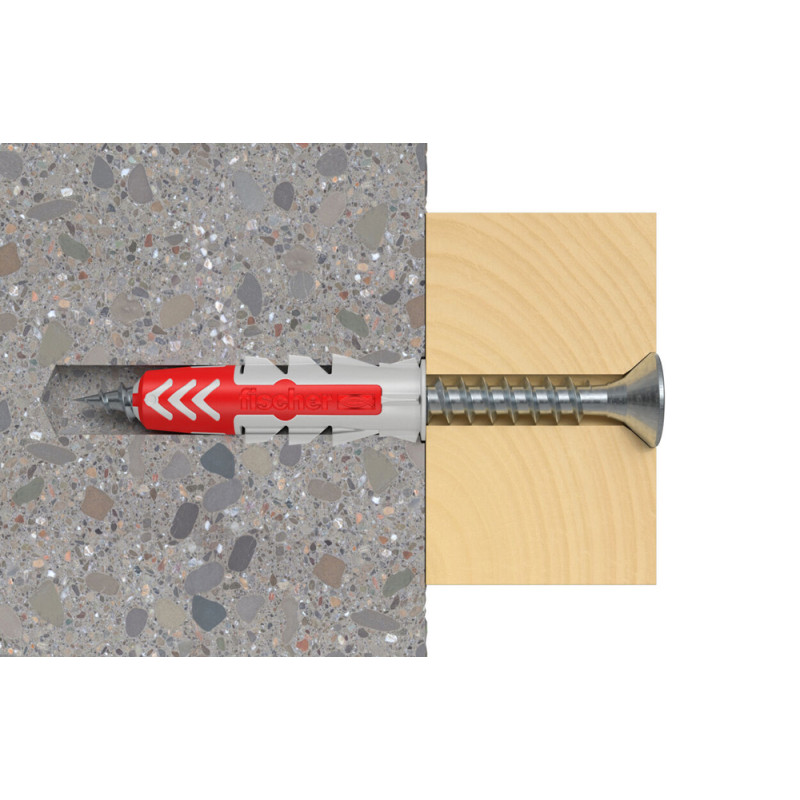 Cheville DuoPower en nylon avec collerette Ø 8 x 40 mm 18 pièces