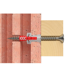 Cheville DuoPower S en nylon avec collerette Ø 6 x 30 mm avec vis 8 pièces