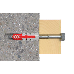 Cheville DuoPower S en nylon avec collerette Ø 10 x 50 mm avec vis 4 pièces