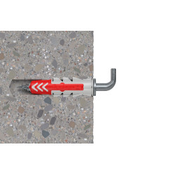 Cheville DuoPower WH en nylon avec collerette Ø 6 x 30 mm avec crochet droit 6 pièces