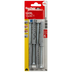 Cheville SXRL-T pour ossatures et cadres Ø 10 x 80 mm avec vis à tête fraisée 4 pièces