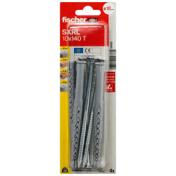 Cheville SXRL-T pour ossatures et cadres Ø 10 x 140 mm avec vis à tête fraisée 4 pièces