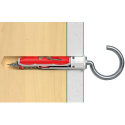 Cheville à bascule Duotec RH en nylon Ø 10 x 39 mm avec crochet rond 2 pièces