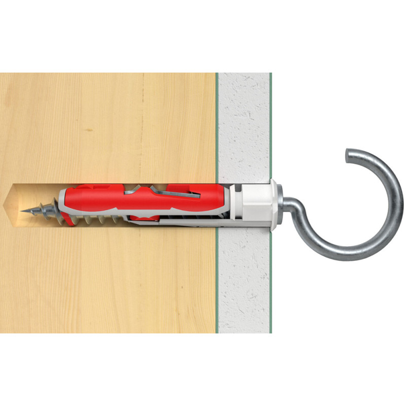 Cheville à bascule Duotec RH en nylon Ø 10 x 39 mm avec crochet rond 2 pièces