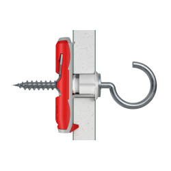 Cheville à bascule Duotec RH en nylon Ø 10 x 39 mm avec crochet rond 2 pièces