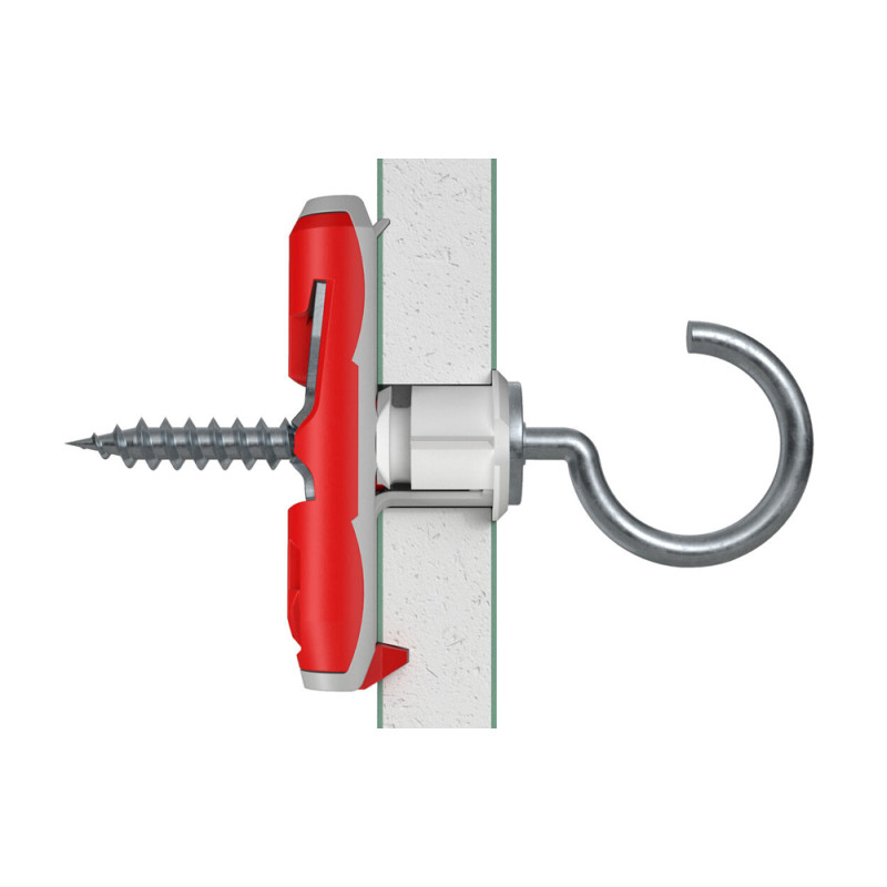 Cheville à bascule Duotec RH en nylon Ø 10 x 39 mm avec crochet rond 2 pièces