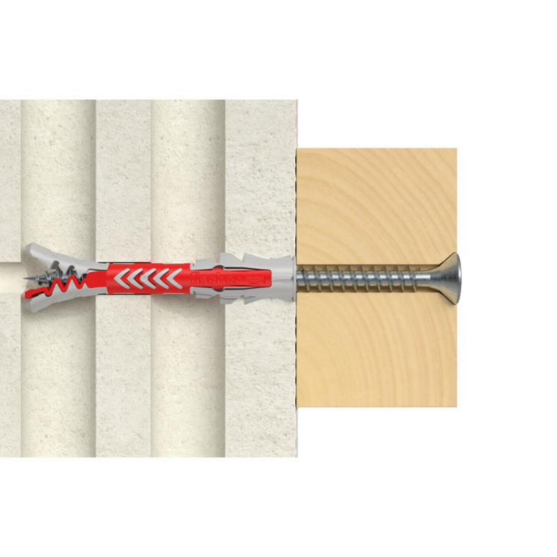 Cheville DuoPower en nylon avec collerette Ø 6 x 50 mm 18 pièces