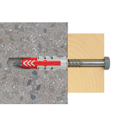 Cheville DuoPower en nylon avec collerette Ø 14 x 70 mm 2 pièces