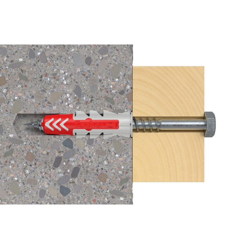 Cheville DuoPower en nylon avec collerette Ø 14 x 70 mm 2 pièces