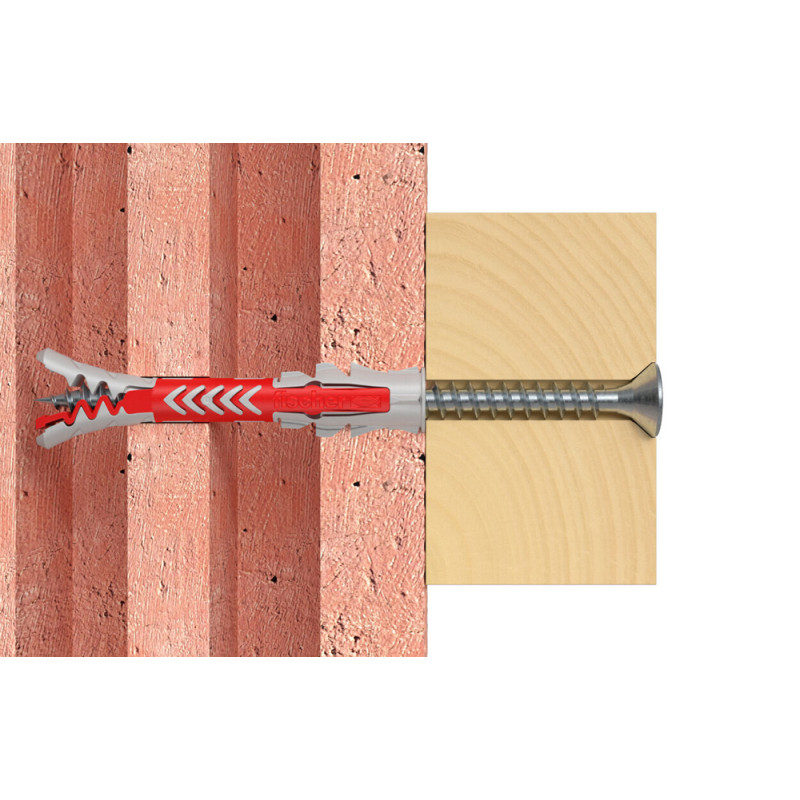 Cheville DuoPower S en nylon avec collerette Ø 6 x 50 mm avec vis 4 pièces