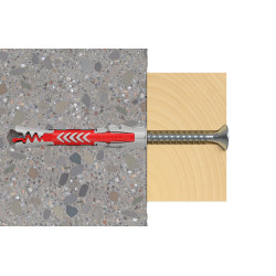 Cheville DuoPower en nylon avec collerette Ø 10 x 80 mm 25 pièces