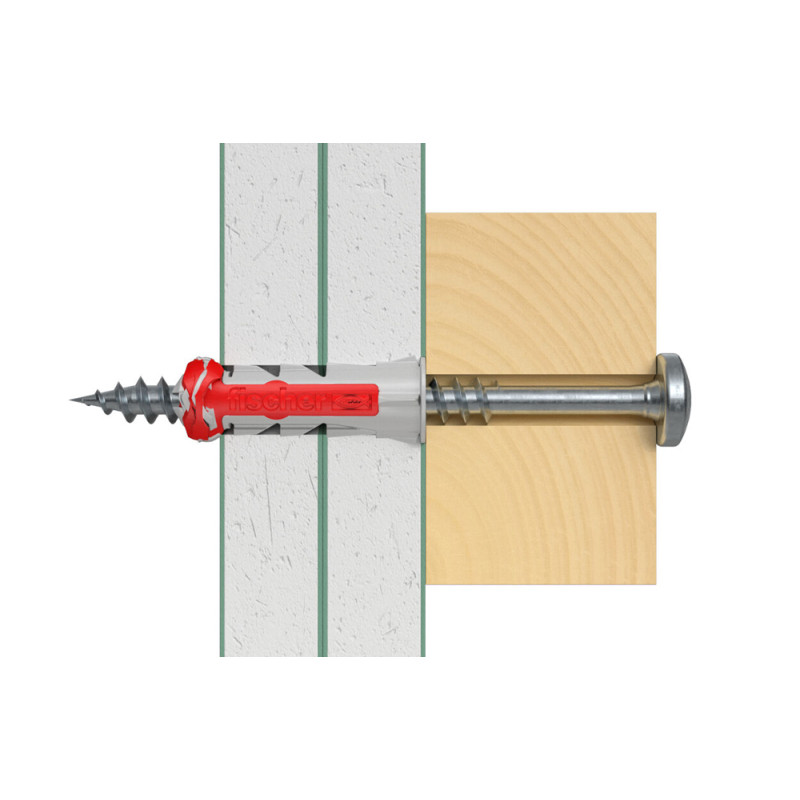 Cheville DuoPower en nylon avec collerette Ø 12 x 60 mm 25 pièces