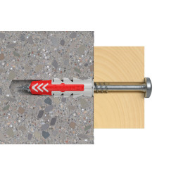 Cheville DuoPower en nylon avec collerette Ø 14 x 70 mm 20 pièces