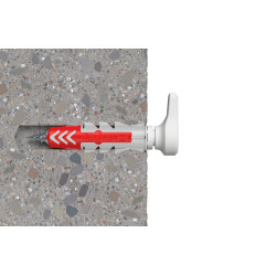 Crochet mural EasyHook droit avec cheville DuoPower en nylon Ø 6 x 30 mm 6 pièces