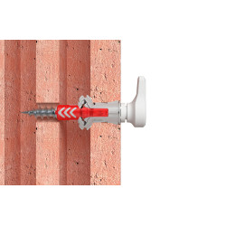 Crochet mural EasyHook droit avec cheville DuoPower en nylon Ø 8 x 40 mm 4 pièces