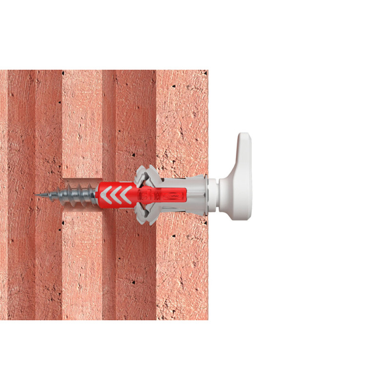 Crochet mural EasyHook droit avec cheville DuoPower en nylon Ø 8 x 40 mm 4 pièces