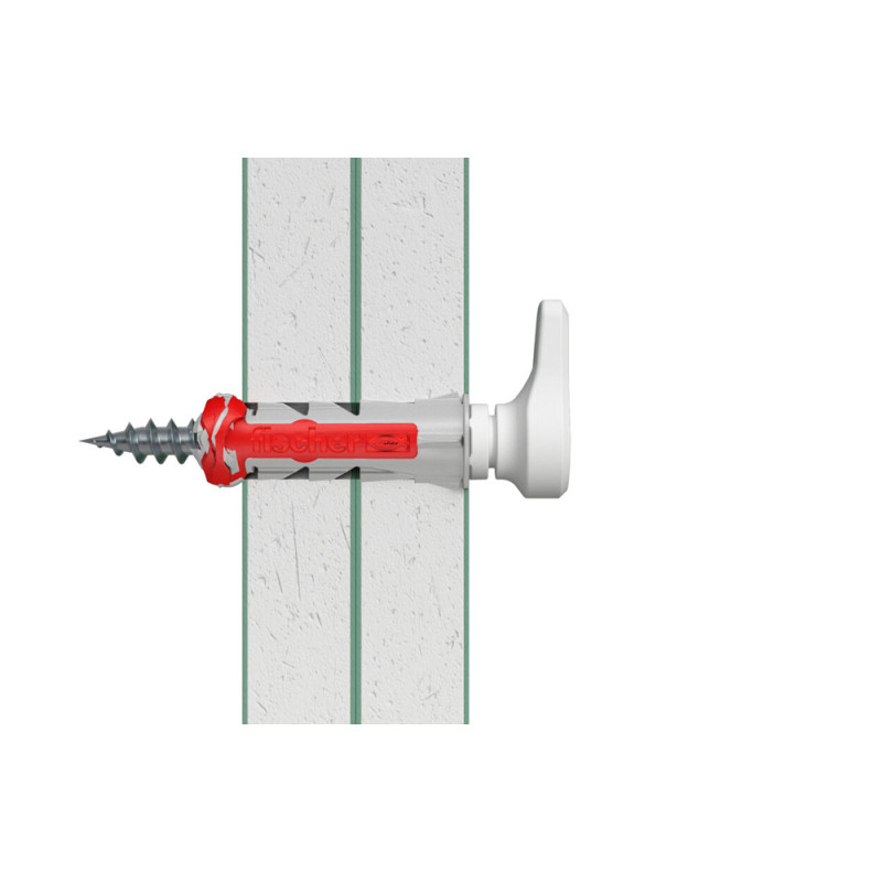 Crochet mural EasyHook droit avec cheville DuoPower en nylon Ø 8 x 40 mm 4 pièces