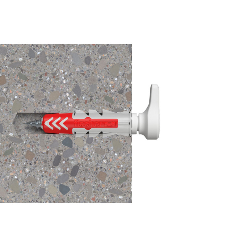 Crochet mural EasyHook droit avec cheville DuoPower en nylon Ø 10 x 50 mm 2 pièces