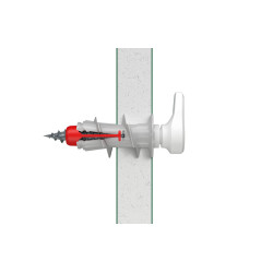 Crochet mural EasyHook droit avec cheville DuoBlade en nylon 6 pièces Crochet mural EasyHook droit avec cheville DuoBlade en nylon 6 pièces