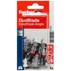 Crochet mural EasyHook droit avec cheville DuoBlade en nylon 6 pièces Crochet mural EasyHook droit avec cheville DuoBlade en nylon 6 pièces