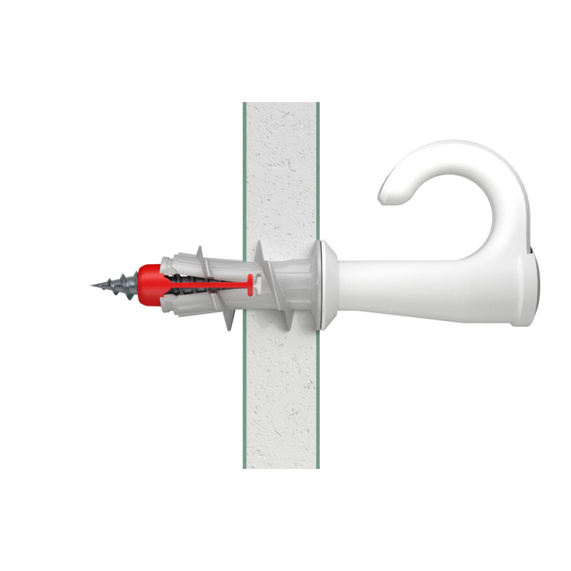 Crochet mural EasyHook rond avec cheville DuoBlade en nylon 6 pièces