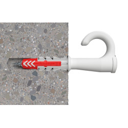 Crochet mural EasyHook rond avec cheville DuoPower en nylon Ø 6 x 30 mm 6 pièces Crochet mural EasyHook rond avec cheville DuoPower en nylon Ø 6 x 30 mm 6 pièces