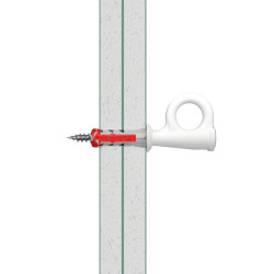 Crochet mural EasyHook à oeillet avec cheville DuoPower en nylon Ø 6 x 30 mm 6 pièces