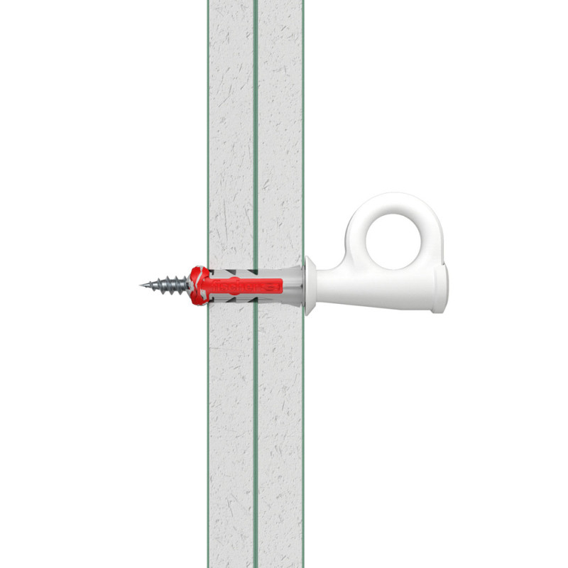 Crochet mural EasyHook à oeillet avec cheville DuoPower en nylon Ø 6 x 30 mm 6 pièces