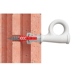 Crochet mural EasyHook à oeillet avec cheville DuoPower en nylon Ø 8 x 40 mm 4 pièces Crochet mural EasyHook à oeillet avec cheville DuoPower en nylon Ø 8 x 40 mm 4 pièces