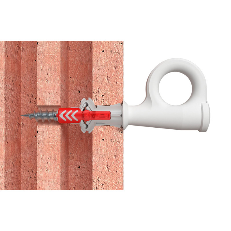 Crochet mural EasyHook à oeillet avec cheville DuoPower en nylon Ø 8 x 40 mm 4 pièces Crochet mural EasyHook à oeillet avec cheville DuoPower en nylon Ø 8 x 40 mm 4 pièces