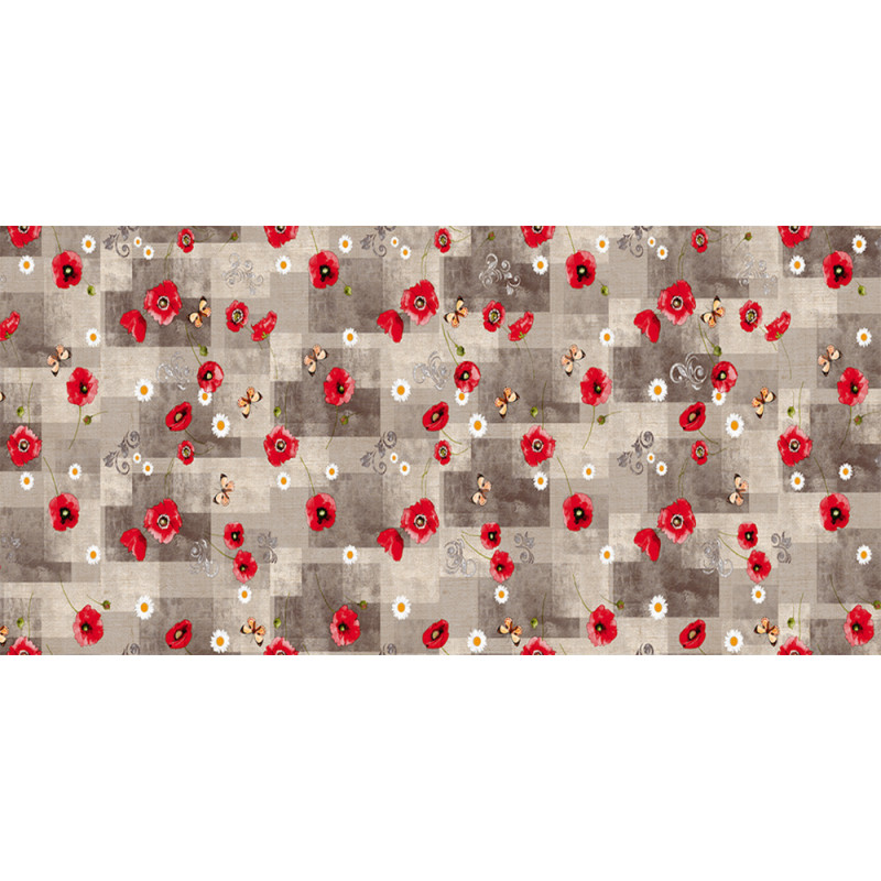 Nappe en PVC non-tissé Poppy Taupe 140 cm au mètre