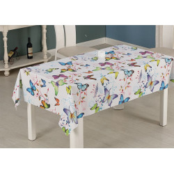 Nappe en PVC tissé gaufré Butterflies 140 cm au mètre