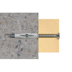 Cheville universelle FU Ø 8 x 50 mm avec vis 6 pièces