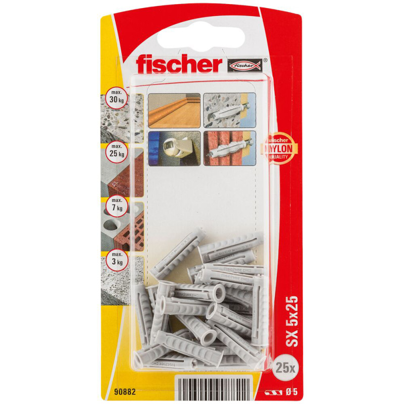 Cheville à expansion SX Ø 5 x 25 mm 25 pièces